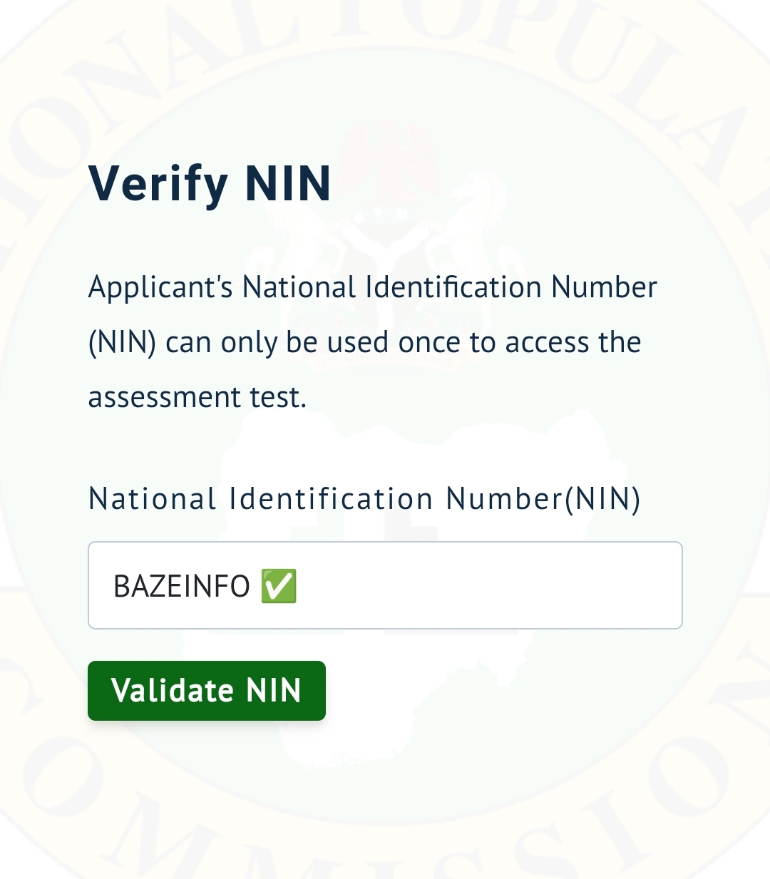 NIN verification