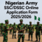 Nigerian Army SSC-DSSC Online Application